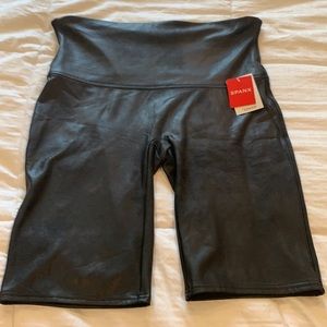 NWT Spanx Faux Leather Bike Shorts
